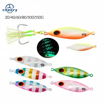 CHEERY Deep-Sea Lure Night-Glow Slow-Rolling Metal Jig Lead Fish 20g-150g Slow-Sinking Sea Boat Fishing No Hooks Artificial Bait – Metal Jig – view 2