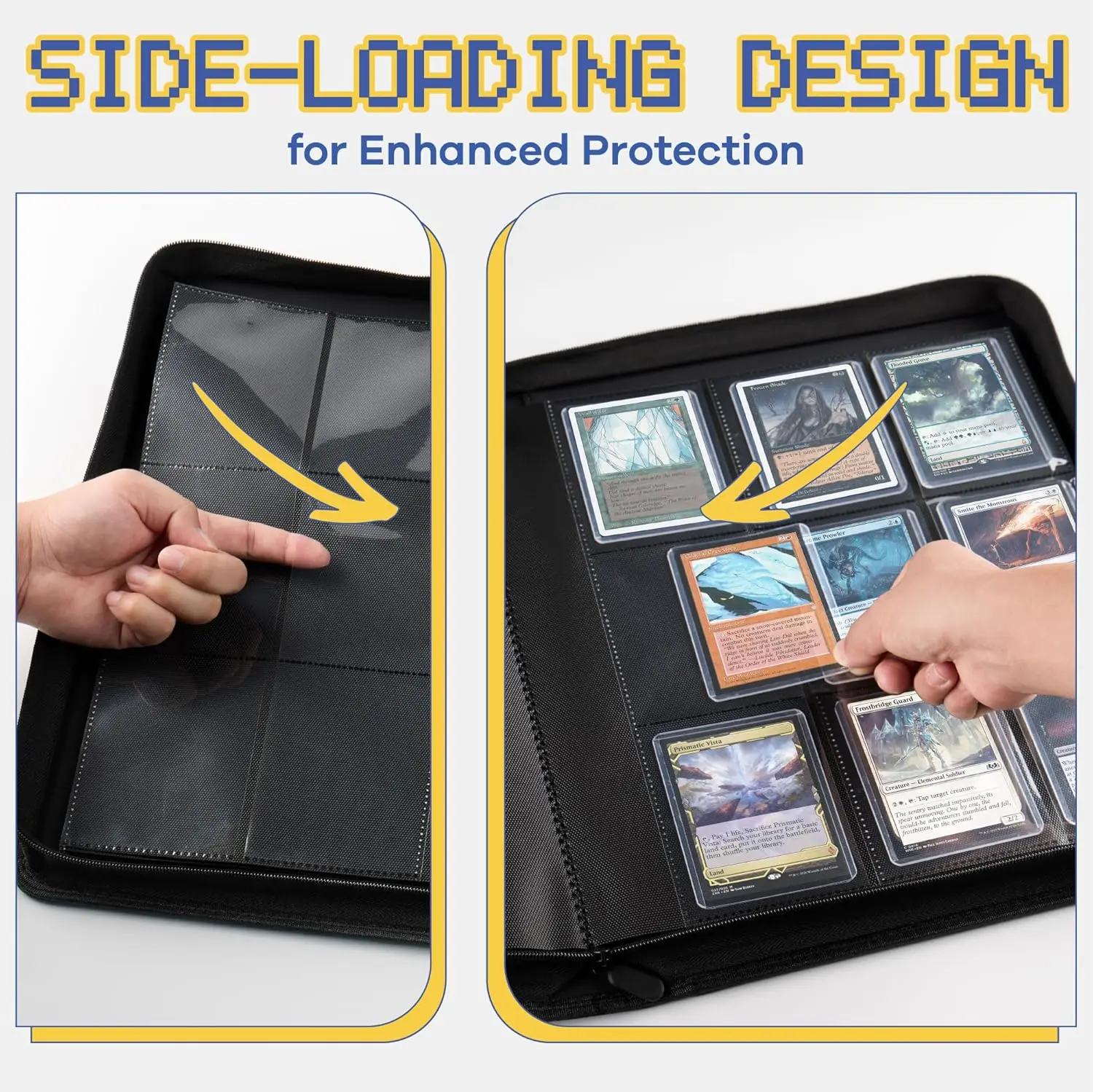 CLOVERCAT 9-Pocket Toploader Card Binder Grey Trading Card Storage Case MTG Yugioh TCG Gaming Collections 252 Card Capacity + 20 CLOVERCAT 9-Pocket Toploader Card Binder Grey Trading Card Storage Case MTG Yugioh TCG Gaming Collections 252 Card Capacity + 20