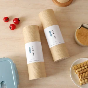 Free Sample Strong Multipurpose Embossed Bamboo Cleaning Cloth Natural Smell Dish Towel Kitchen Wipe Paper Material Reusable