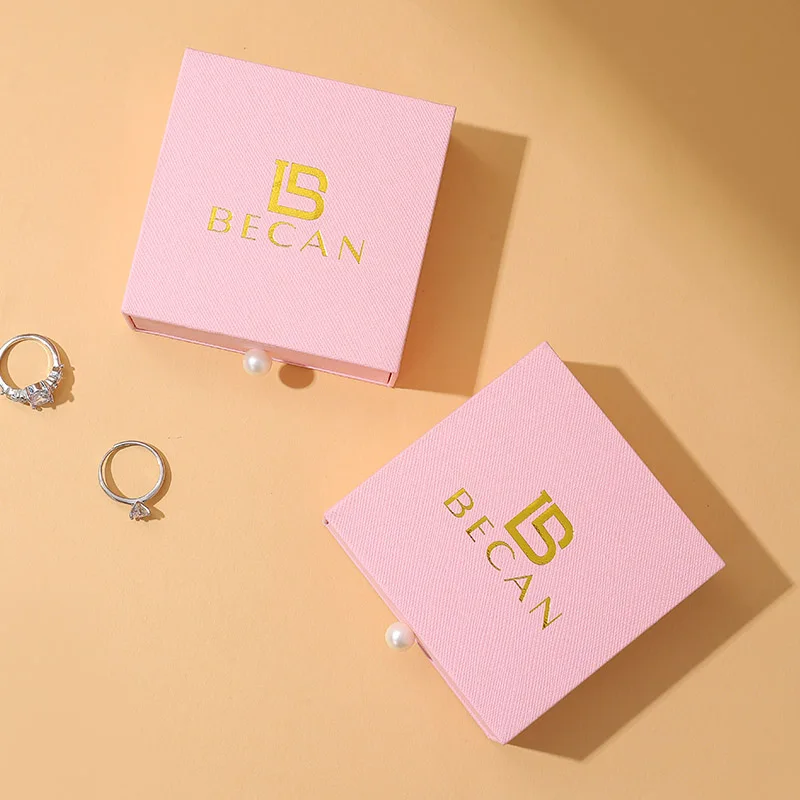 Vintage Customizable Luxury Magnetic Sliding Drawer Jewelry Box with Gold-stamped Logo Portable Necklace Packaging supplier