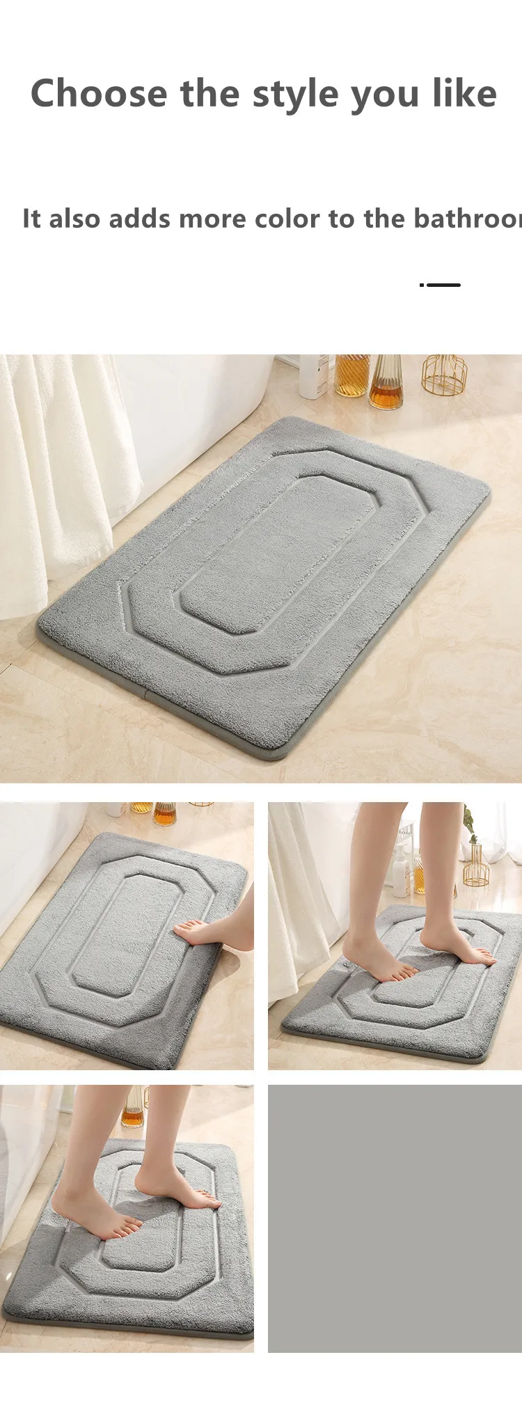 Best Selling Custom Bedroom Living Room Floor Mat Anti-skid Water Absorbent Bath Mat supplier