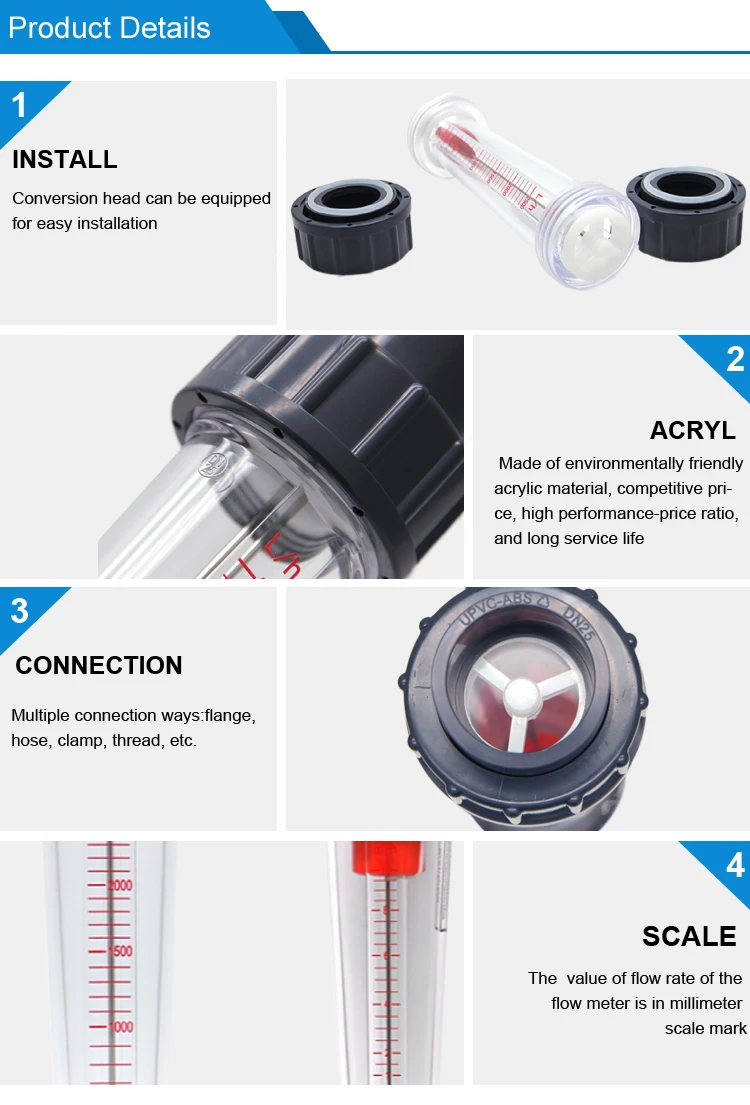 Sentec Flow Sensor SENTEC Plastic Tube Float Flowmeter - Accurate & Versatile