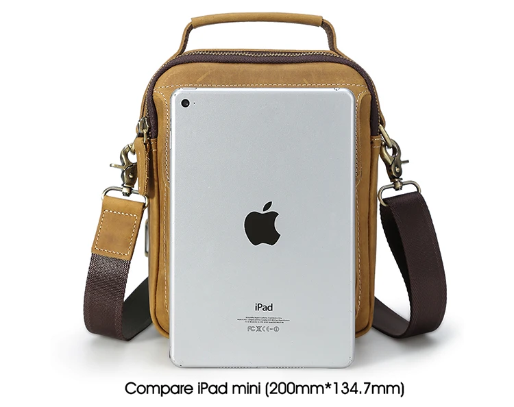 Tiding Top Grain Retro Cowhide Genuine Leather Sling Bag Vintage Crossbody Messenger Shoulder Custom Logo Decoration Fashion