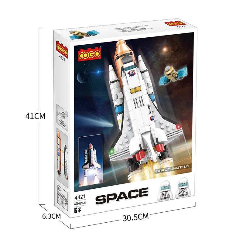 Cogo Hot Sale Plastic Abs Nasa Space Series Construction Site Satellite ...