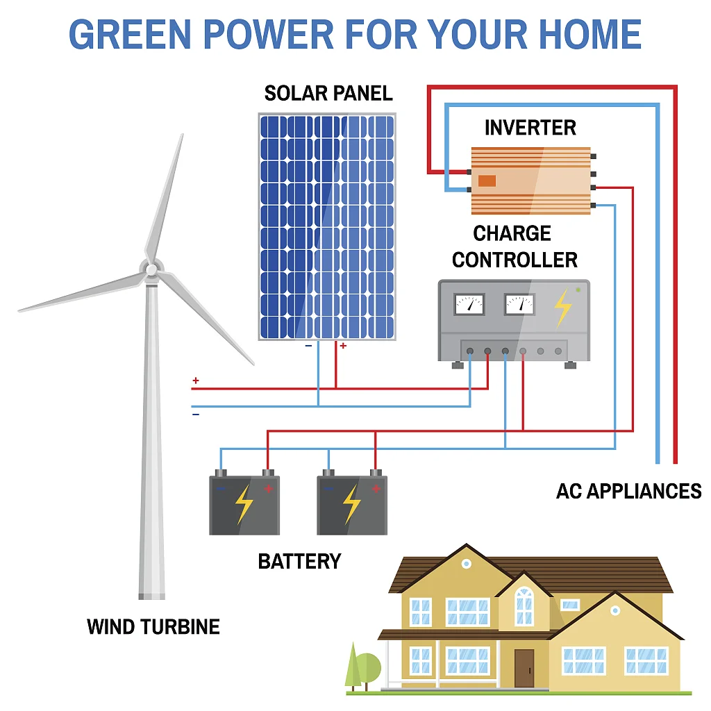 Wind Turbine 220v 5kw 10kw Wind Energy Solar Hybrid Power Generation ...