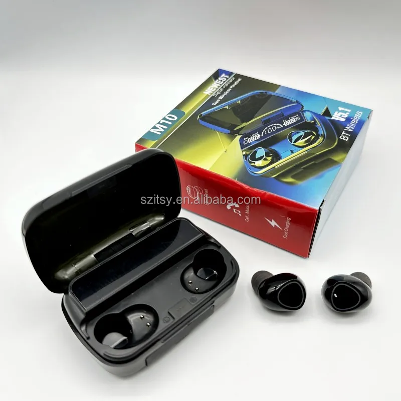 2023 наушники с низкой задержкой M10 Twis 9D водонепроницаемые стерео Bt 5 1 светодиодный дисплей беспроводные f9-5