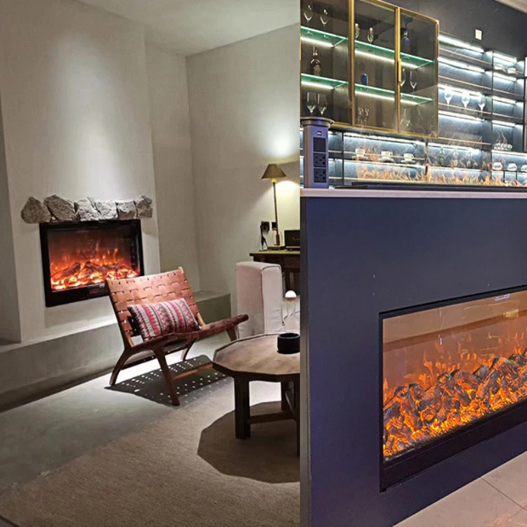 Electric Fireplace Insert with Fire Crackling Sound Remote Control Fire RGB Color Change Flame Humidifier Fireplace