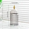 Smoke gray tower bead stripe dome jar - sa01