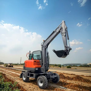 High Quality pilot Control Large Hydraulic Excavation Machine Excavadora Wheel Excavators with Grapple