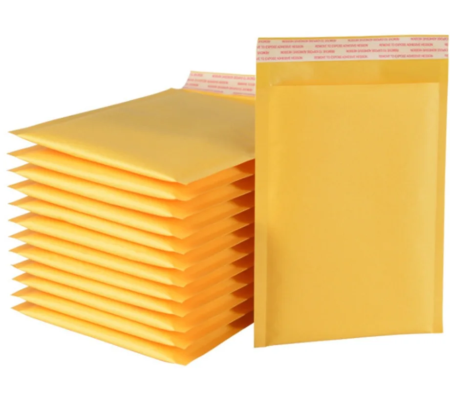 Yellow Kraft Paper Poly Bubble Mailers Mail Shipping Packages Express