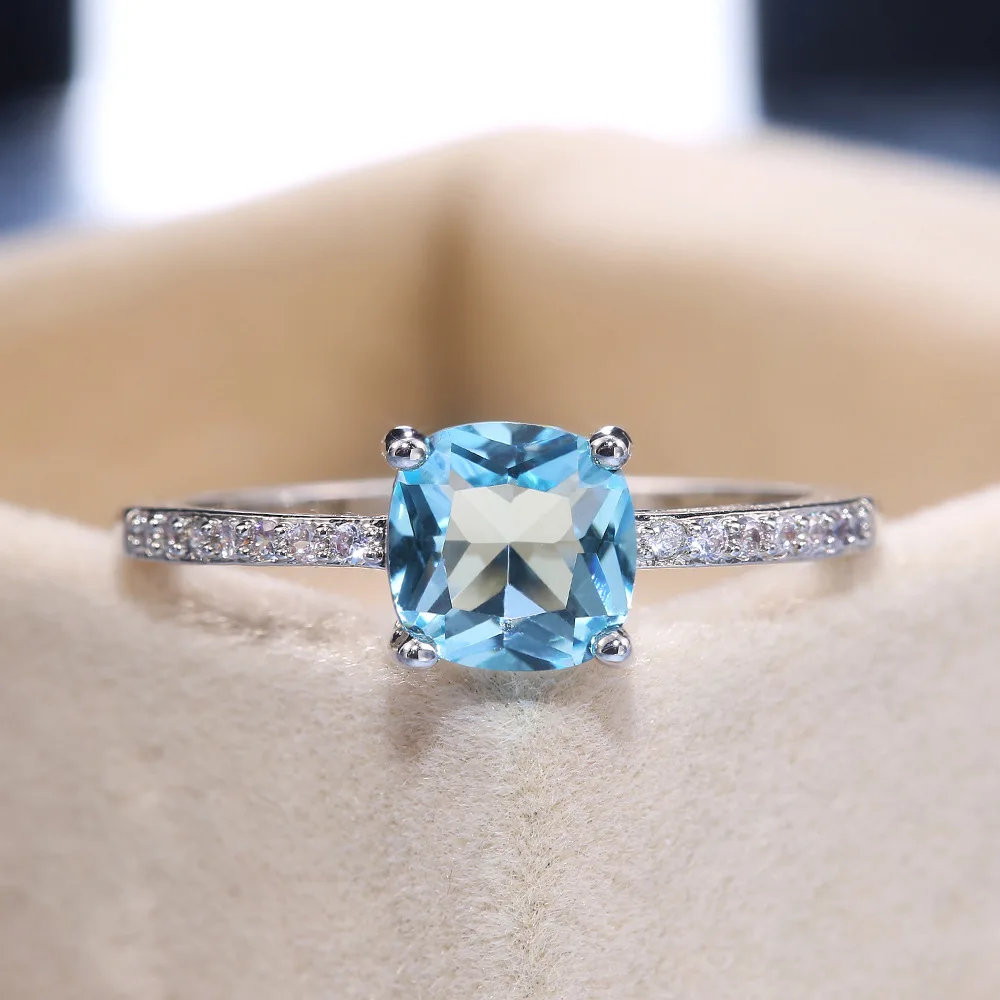 Anel de Design Fashion com Pedra Azul Céu Grande em Forma de Quadrado para  Mulheres, Joias para Casamento e Presentes de Noivado| Alibaba.com, image size:1000x1000