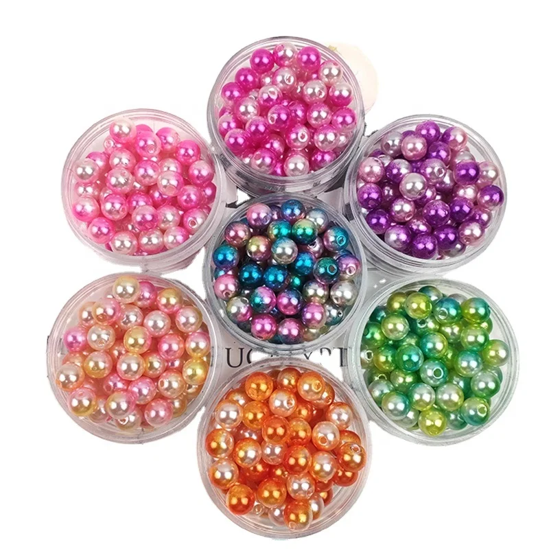 Wholesale With Hole Pearl Beads Plastic 8mm/6mm ABS