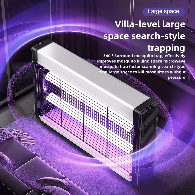 Mata-moscas elétrico para ambientes internos, 60W, 3 lâmpadas, eliminador de mosquitos, luzes de estado sólido para controle de pragas em casa e no restaurante._voghion.com