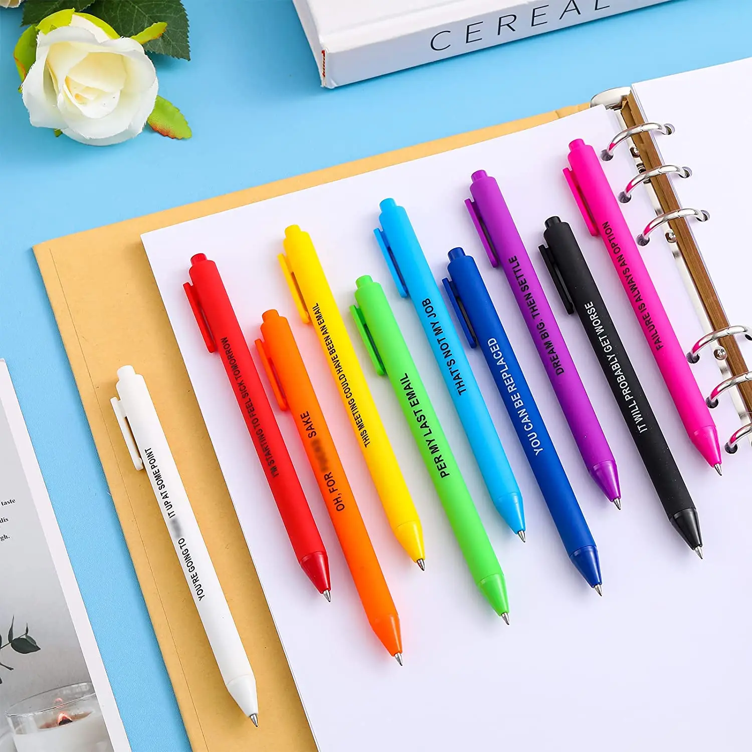Забавные шариковые ручки красочные демографические пластиковые черные чернила гелевые для студентов коллег школ офисные принадлежности