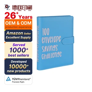 Wholesale Custom Blue A5 A6 Pu Leather Organizer Money Saving Cash Envelopes Expense Planner Sheets Budget Binder