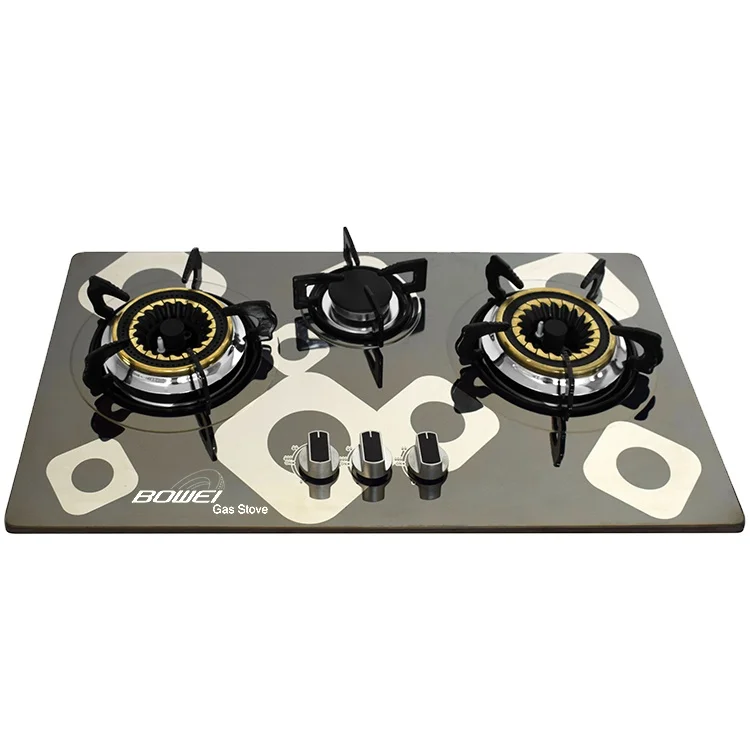 Home kitchen appliance 3 burner gas hob/gas cooker, super flame gas