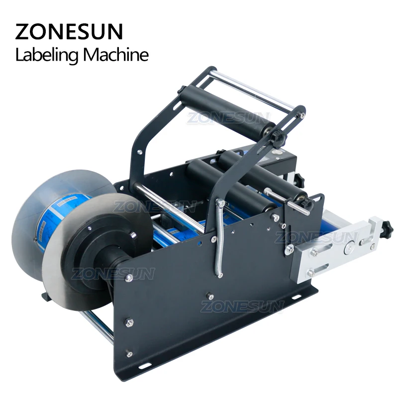 Étiqueteuse semi-automatique pour bocaux en verre ZONESUN ZS-TB50SM, machine d'étiquetage autocollante pour bouteilles rondes en plastique (shampooing, jus)| Alibaba.com