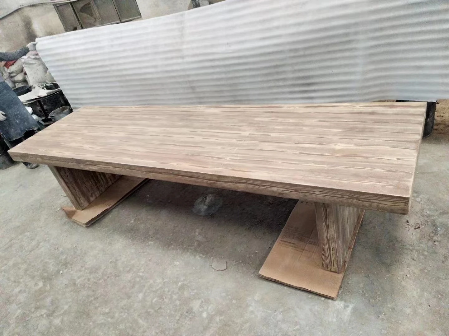Factory sales high strength durable outdoor rectangular fiberglass cement concrete dining table