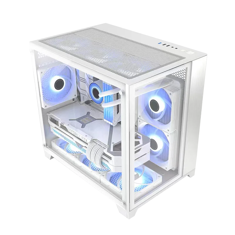 Wholesales Computer Parts Desktop ATX PC Cases OEM Factory White Computer Case for Gaming PC Gamer