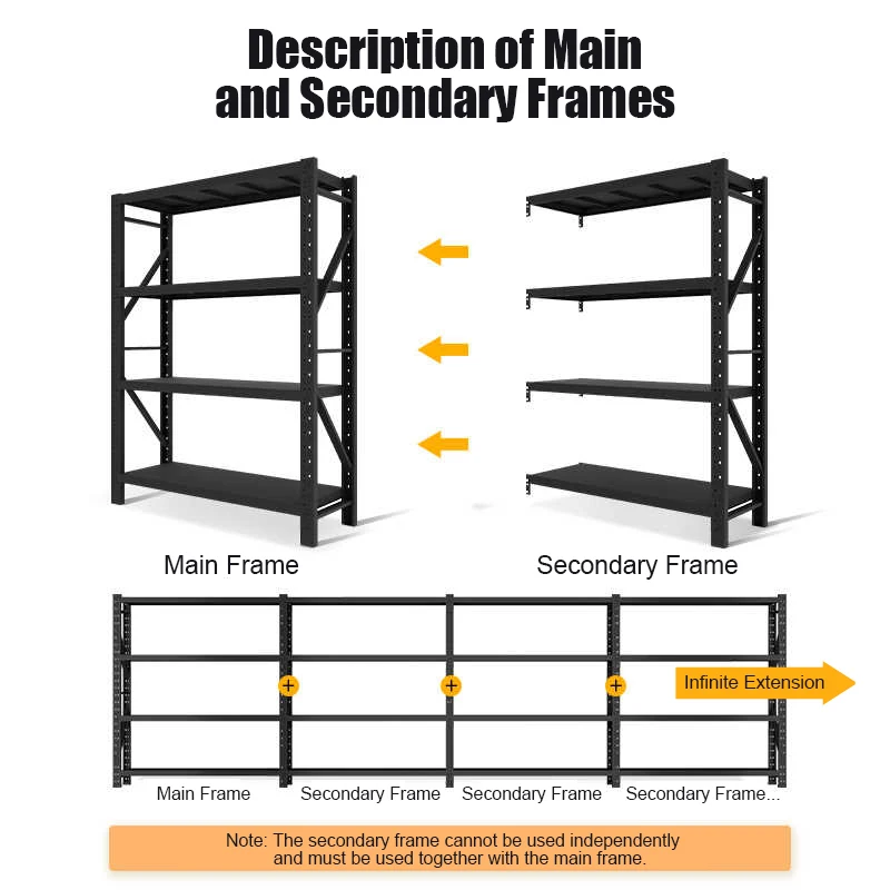 Heavy Duty Steel Shelf Unit with Adjustable Layers for Warehouse Storage