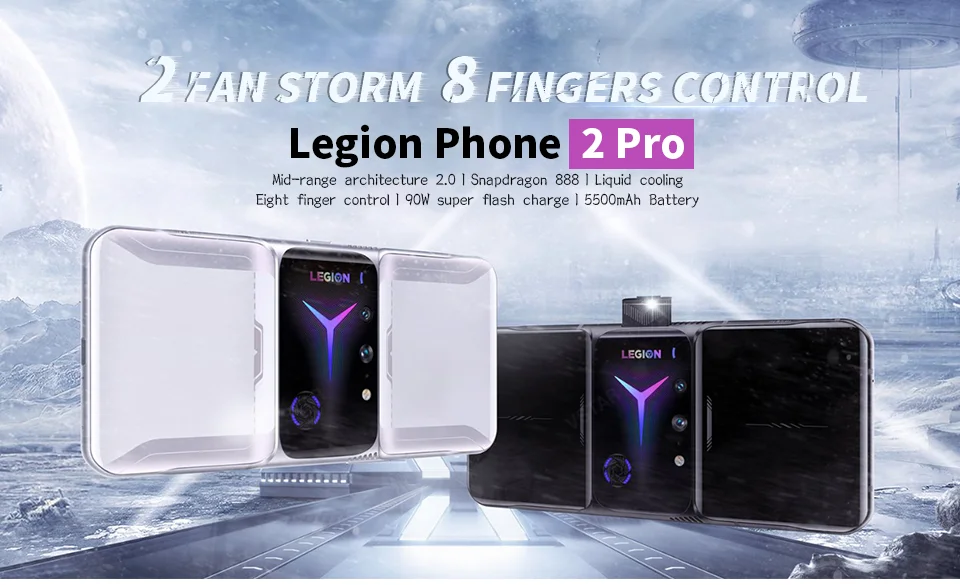 Glabal ROM New Lenovo Legion 2 Pro 5G Smartphone 144Hz Snapdragom 888  5500mAh Big Battery 90W 64MP Cameras Android 11 NFC Game| Alibaba.com