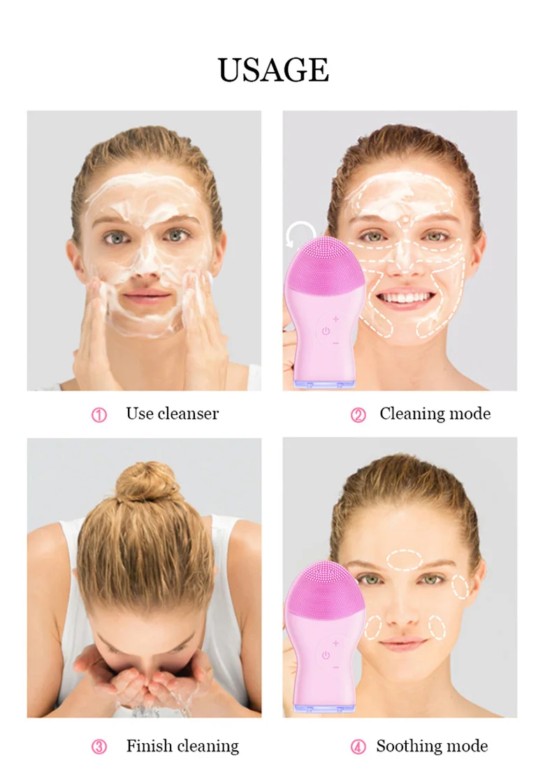 High Performance Usb Cleansing Instrument Skin Care Beauty Instrument Hand-held Facial Cleansing Brush