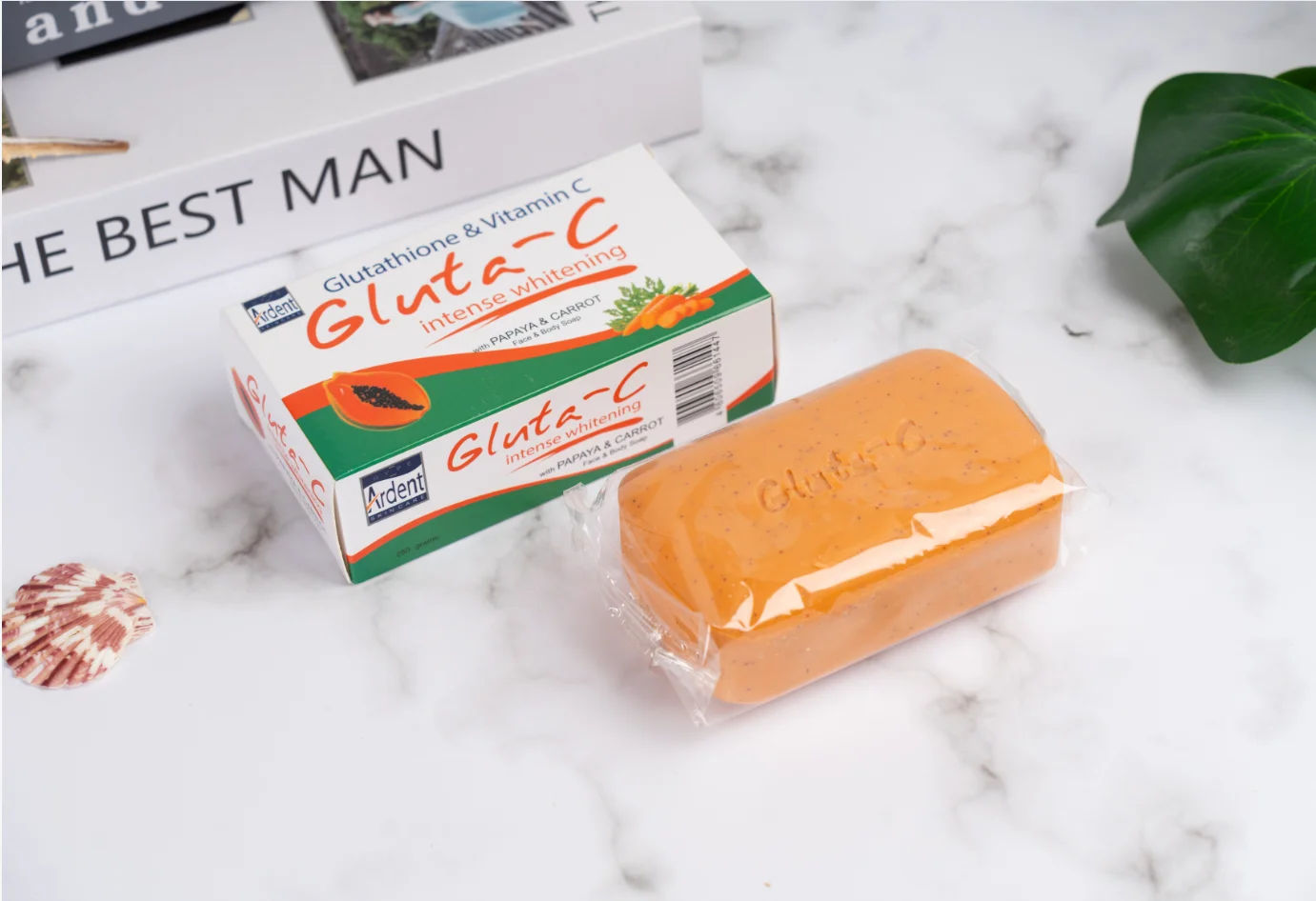 Customized Wholesale Gluta-C Intense Whitening Papaya Carrot Soap with Glutathione VC for Home Use