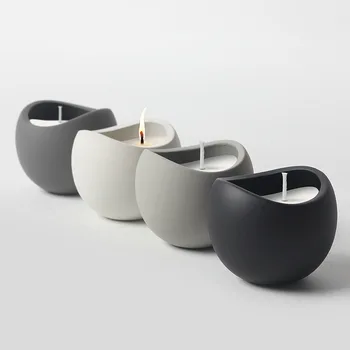 Wholesale Matte Ceramic Jars Bowl Candle Holders for Home Wedding Aromatherapy Decor Candle Vessels