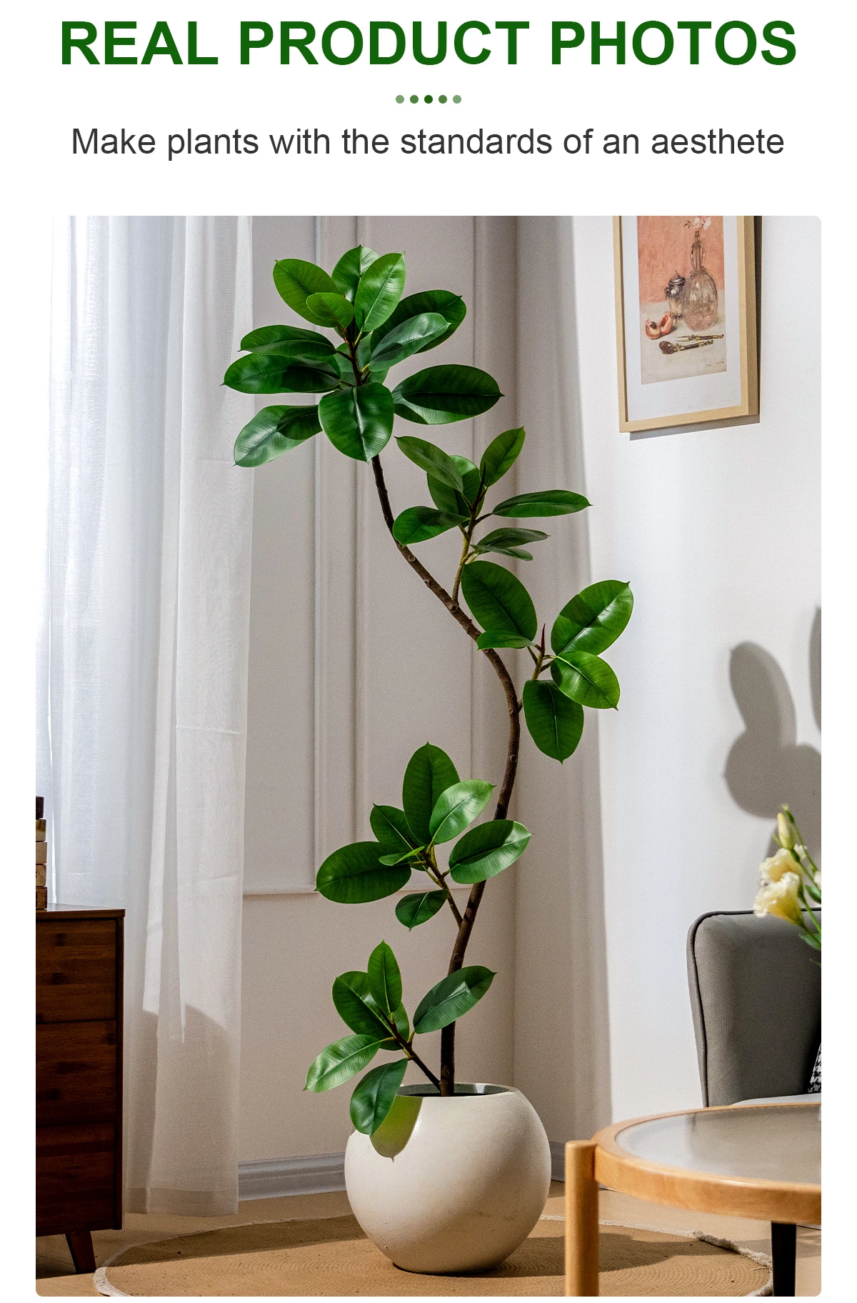 Best-Selling 2m Large Green Artificial Banyan Trees Piano Leaves Indoor Living Room Decor Silk Faux Grass for Office Decoration factory