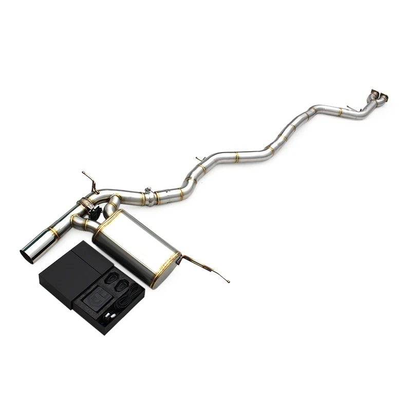 Custom Single Pipe For BMW M3 / M4 F80 / F82 3.0T 2014-2019 Exhaust Muffler With Electric Motor Left