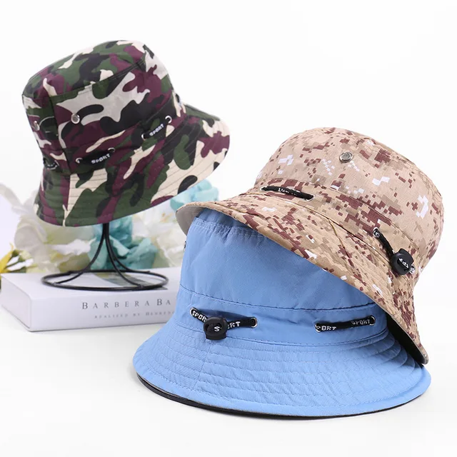 Wholesaler Custom Embroid  Camouflage Bucket Hat For Outdoor Fishing Hiking Camo Boonie Hats