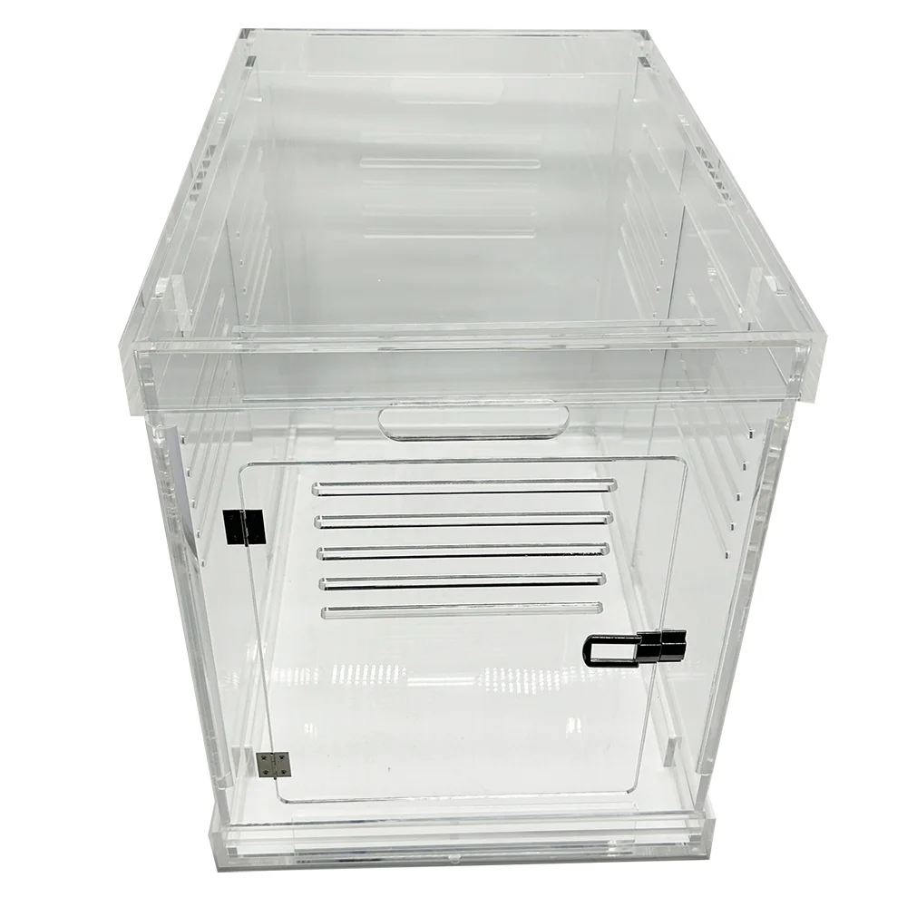 Factory Price Frosted Acrylic Cat Litter Box With Lock Pet Furniture