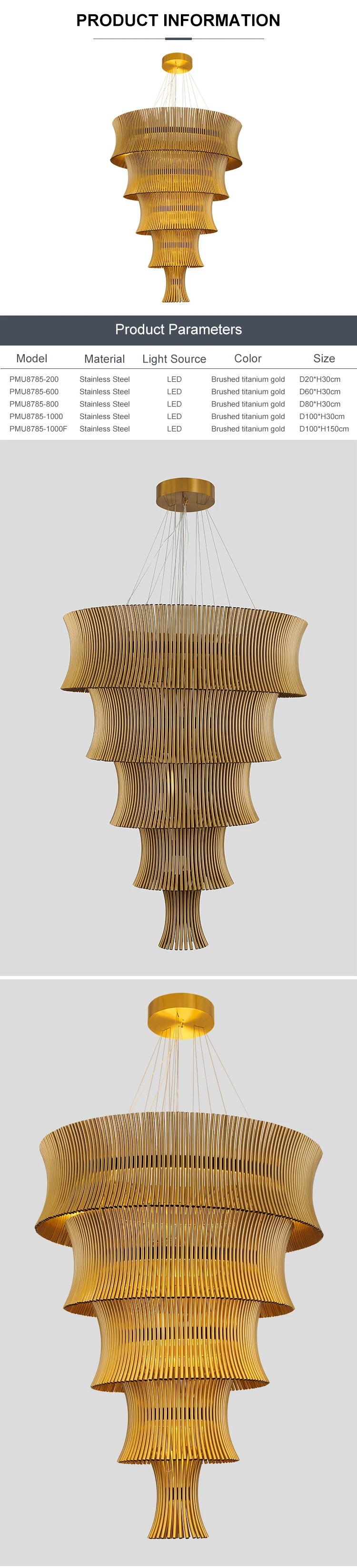 pmu8785 good quality indoor hotel lobby villa decoration chandelier custom large project led pendant light -1