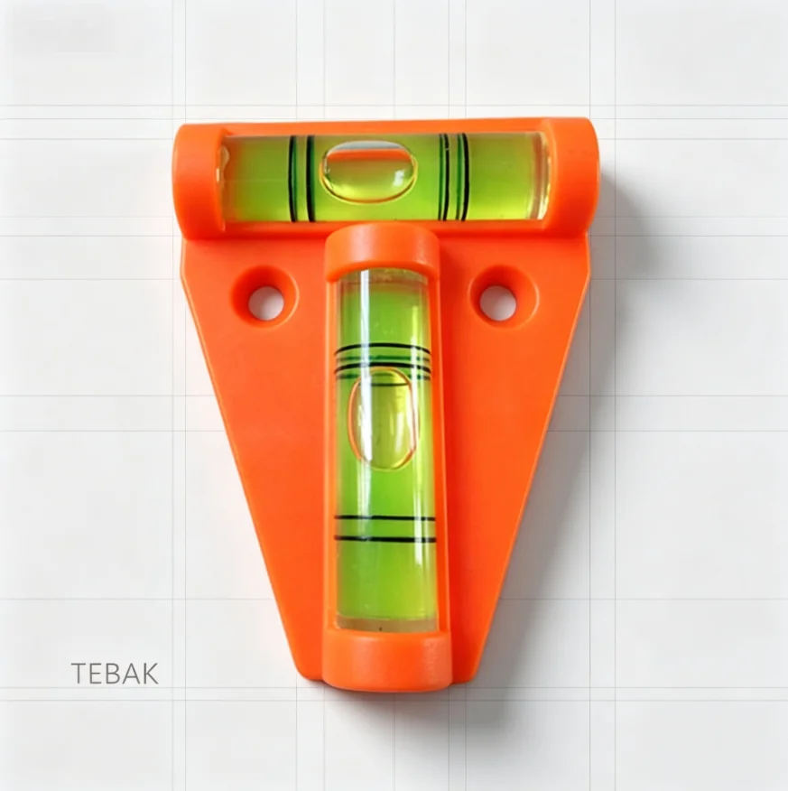 TEBAK Mini T-Type Triangular Level | 2-Vial Bubble Level | Industrial Grade 0.057° High Precision Measuring Tool
