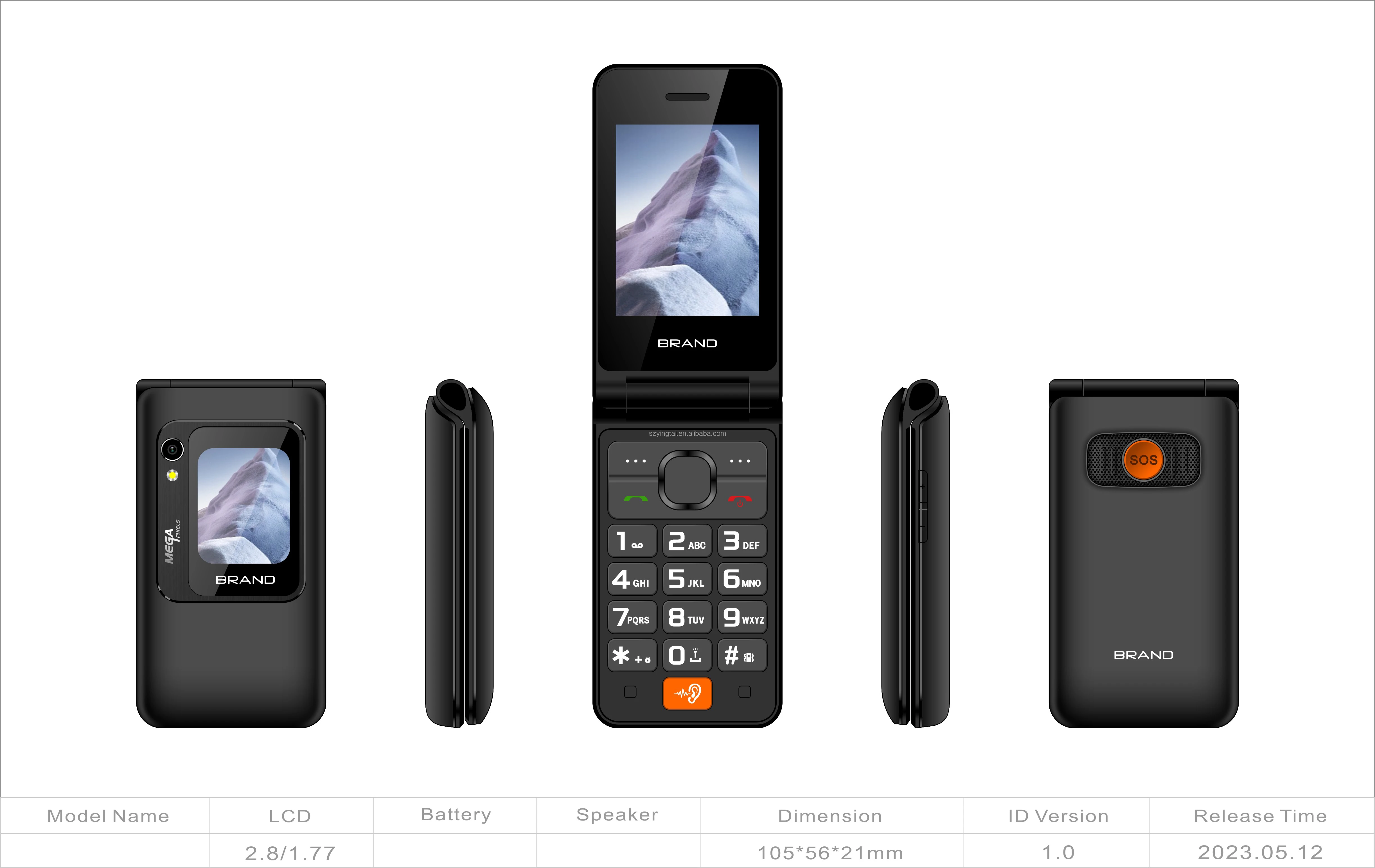 Dual Screen 4G Lte Easy to Use Big Button Elder Cell Phone with Boost ...