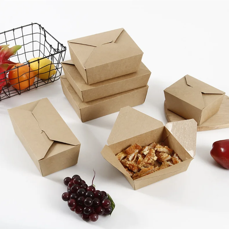 可生物降解防油牛皮纸快餐包装盒