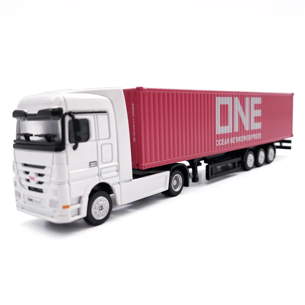 【A】19cm ONE SHIPPING Logistics truck model 1:87 mini container truck model O.A.S ship model