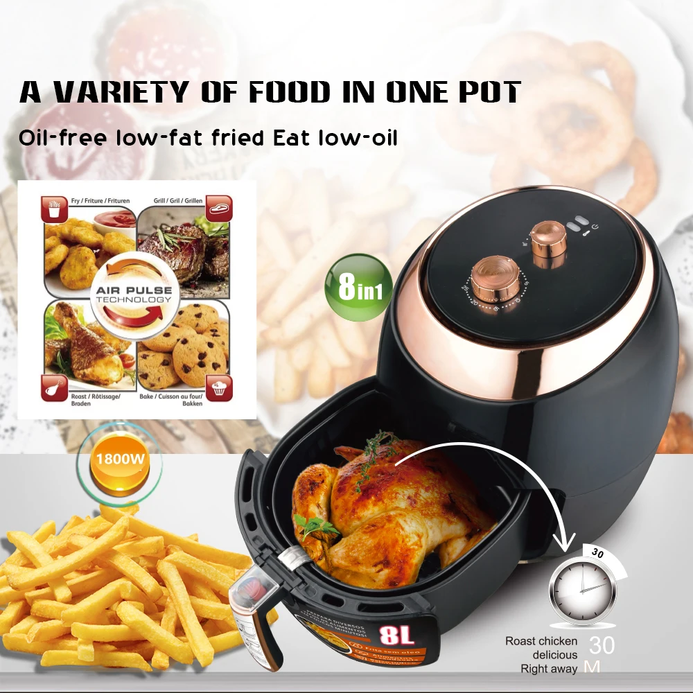 Large Air Fryer 16.91 Quart, 1800W Electric Air Fryer w/ 8 cooking