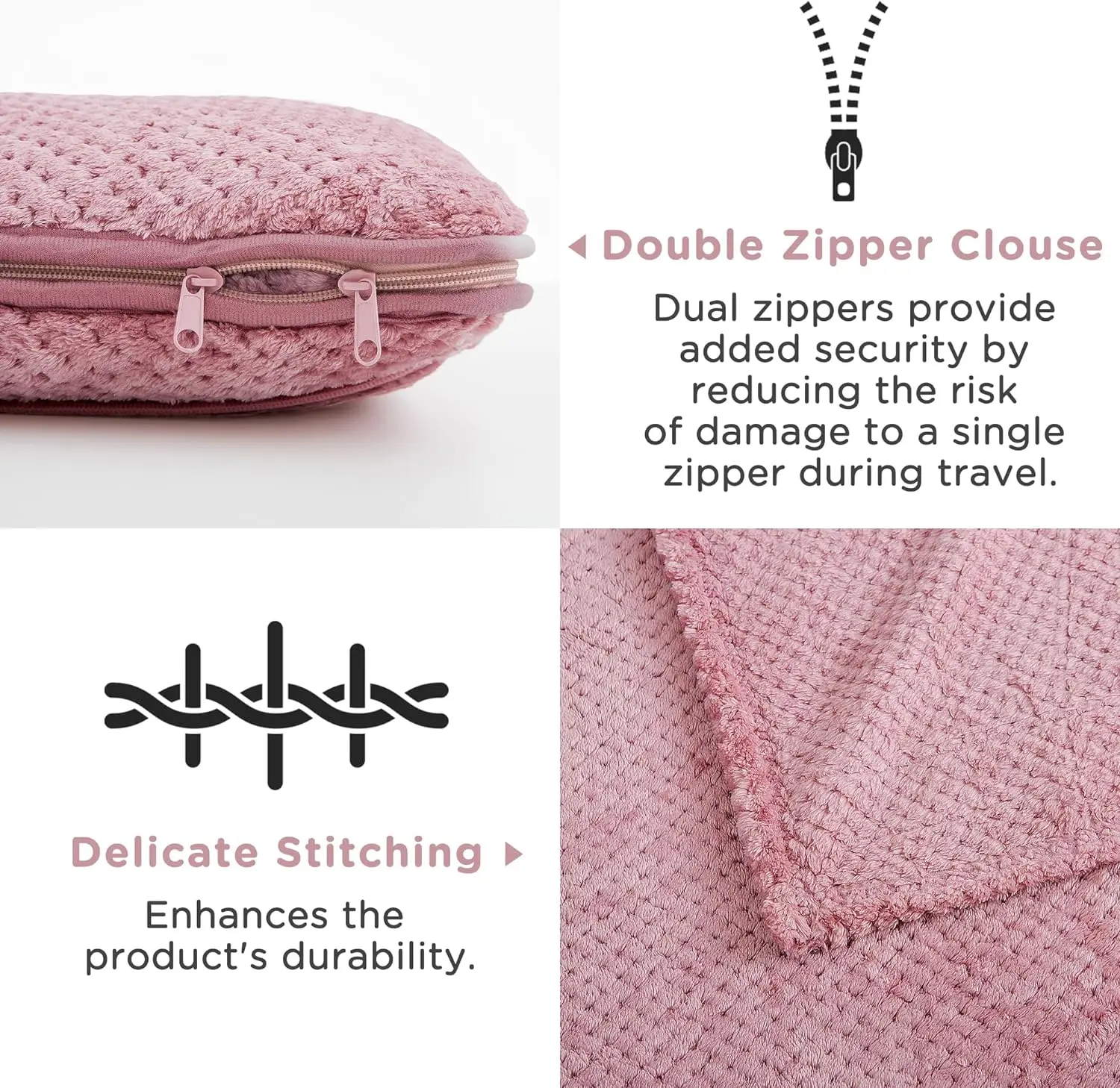 Soft Jacquard Travel Blanket Pillow 2 in 1 - Perfect for