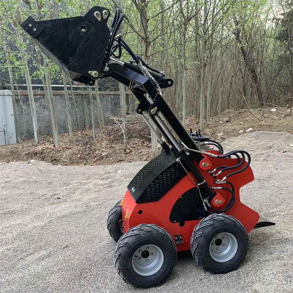 Mini Loader Skid Steer Loaders with Tracked Snow Blower Lawn Mower Breaker Hammer Earth-moving Machinery Mini Skid Steer Loader
