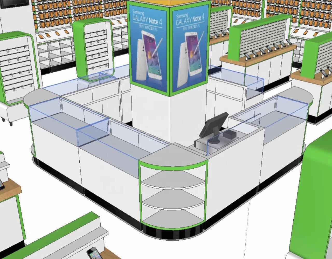 Display Cell Phone Showcase Cellphone Showroom Furniture Phone Case Accessories Display Mobile Phone Shop Interior Design