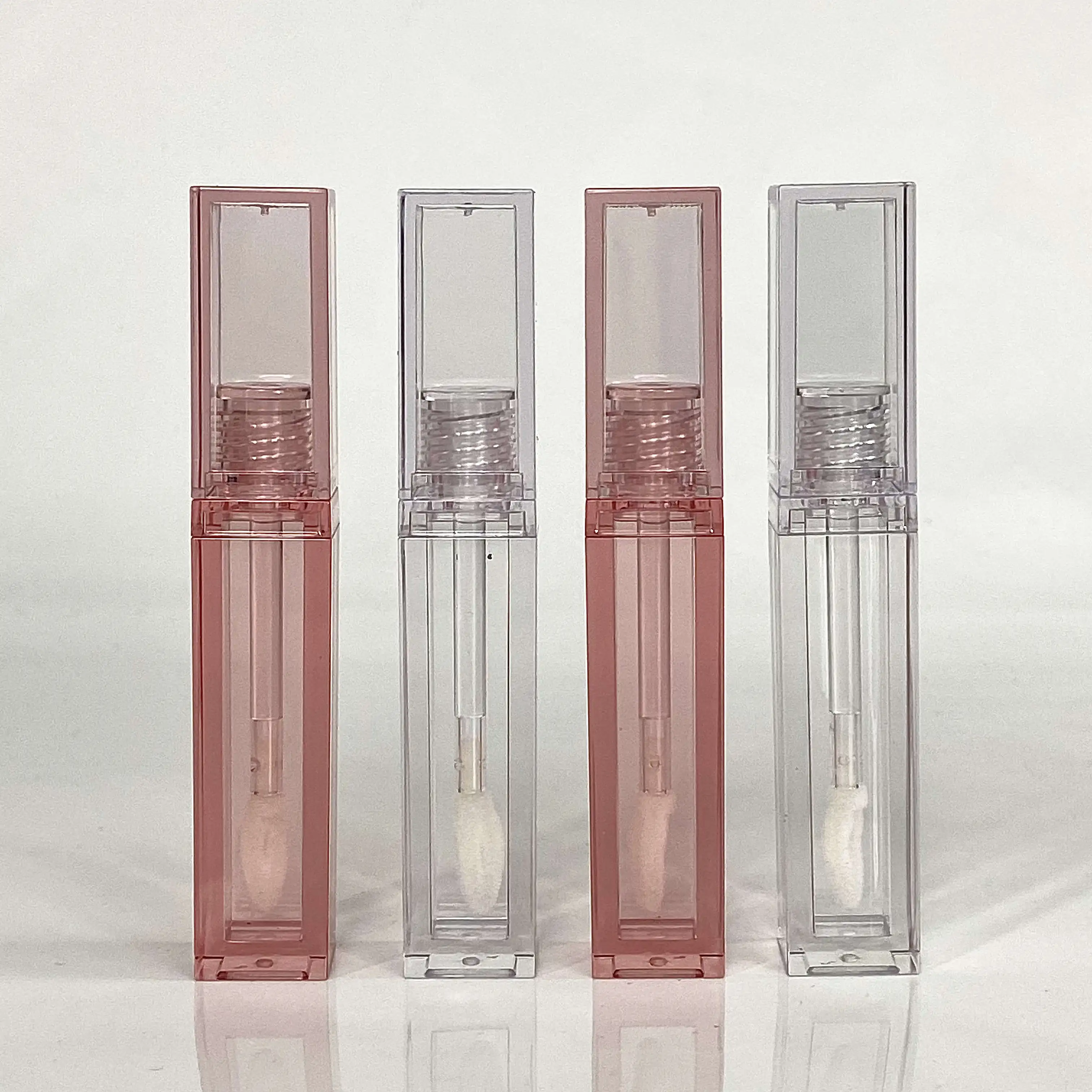 High Design Clear Pink Square Lip Gloss Tubes Wholesale Unique Lipgloss ...