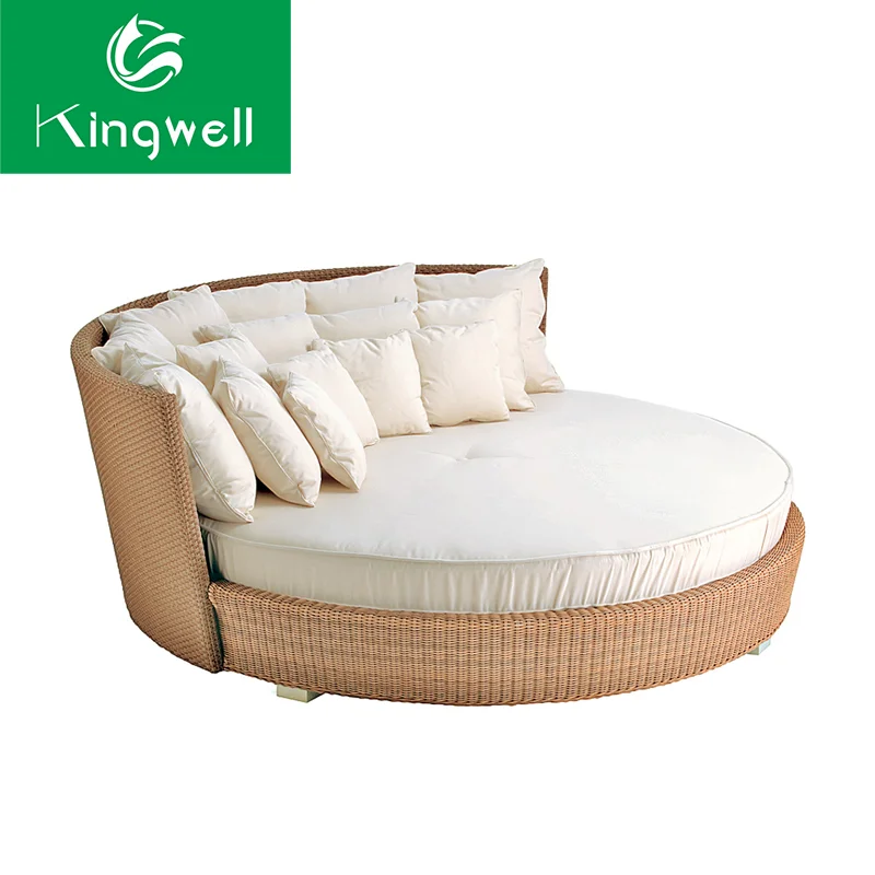 Rattan daybed with canopy wicker outdoor furniture for sale