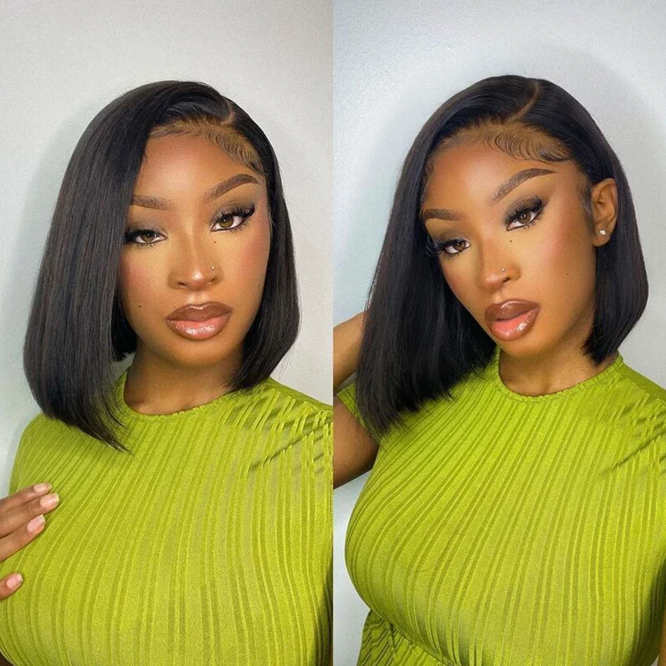 Highlight echt haar bob pruik lace front stijl braziliaans haar_voghion.com