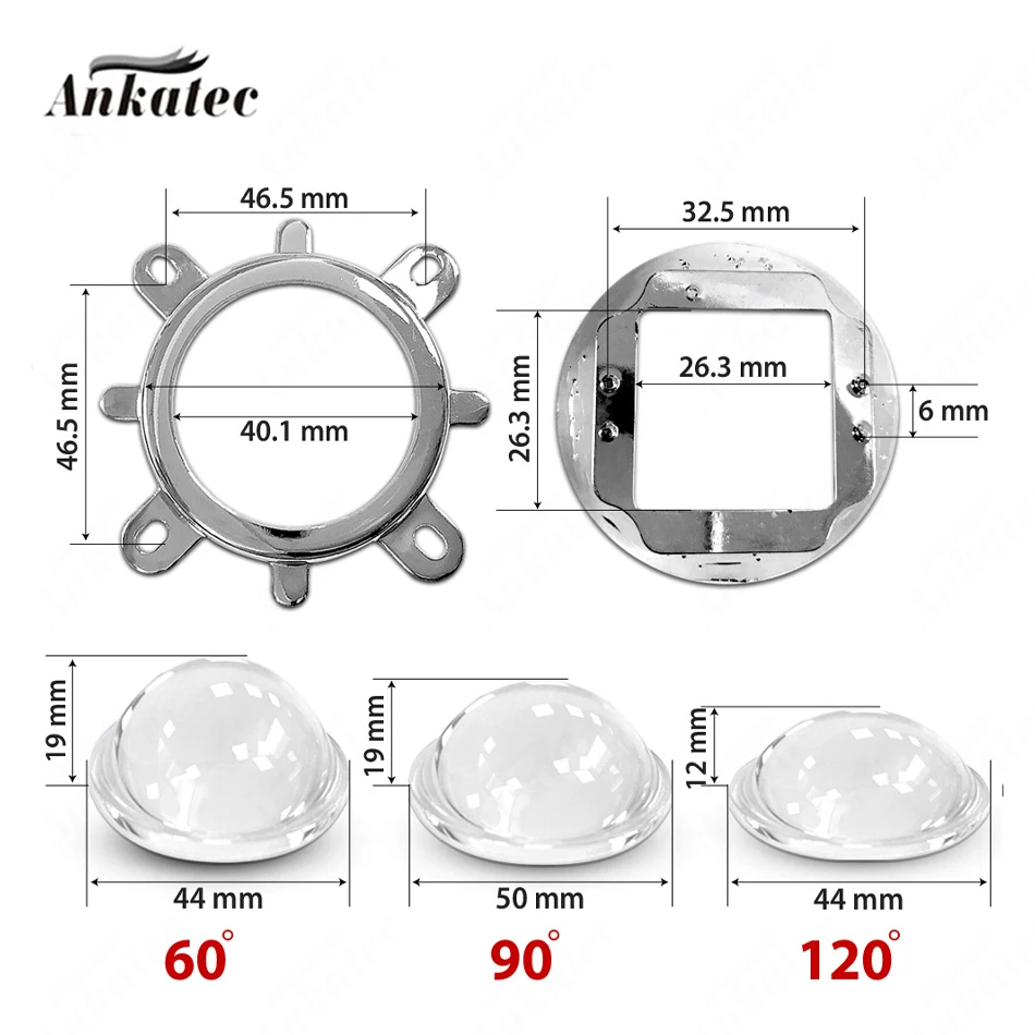 Ventilateur de refroidissement de dissipateur en aluminium lentille de 44mm 120 degrés pour