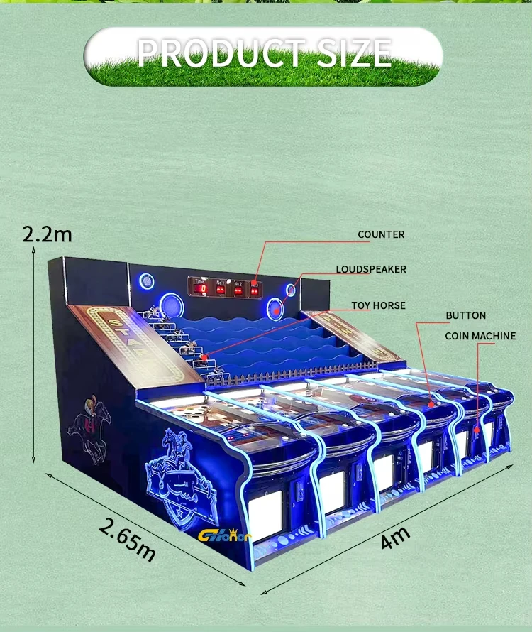 Horse Racing Ride Manual Roll a Ball Racing Game Horse Race Racing Game Machine Arcade Custom Carnival Games
