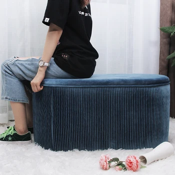 Customized Luxury High Quality Factory Wholesale Modern Home Bedroom Storage Velvet Ottoman Box Bench Seating