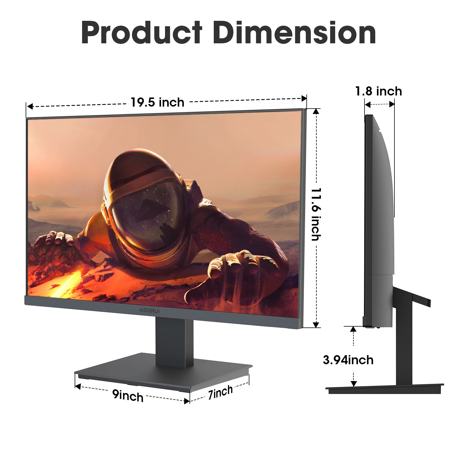 KOORUI 21.5 Inch Full HD Computer Monitor - 75hz IPS Display