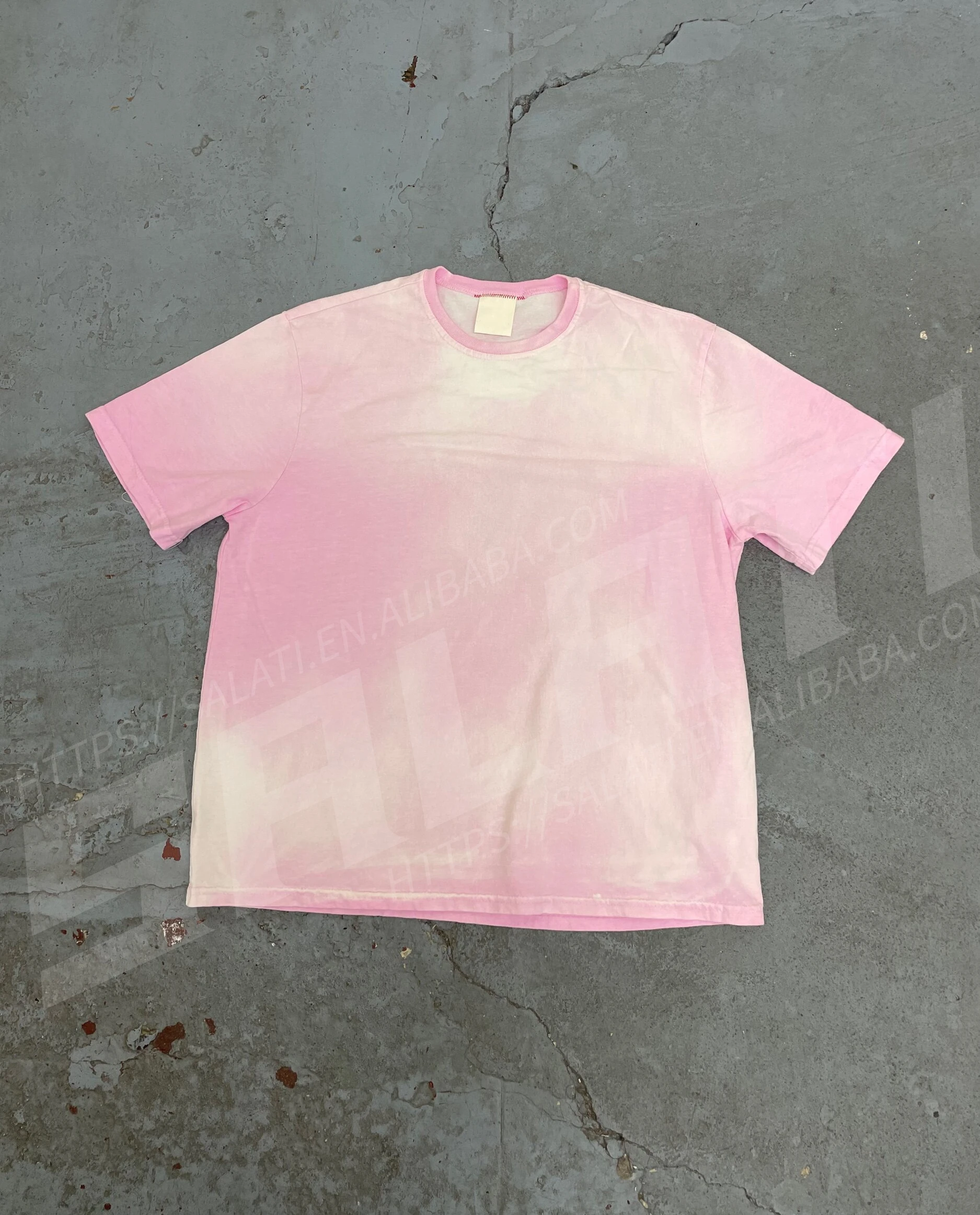 Custom Sun Faded T Shirts 100% Cotton French Plain Streetwear Vintage Distressed Acid Wash Oversized Women Unisex Tshirts Men gallery 10