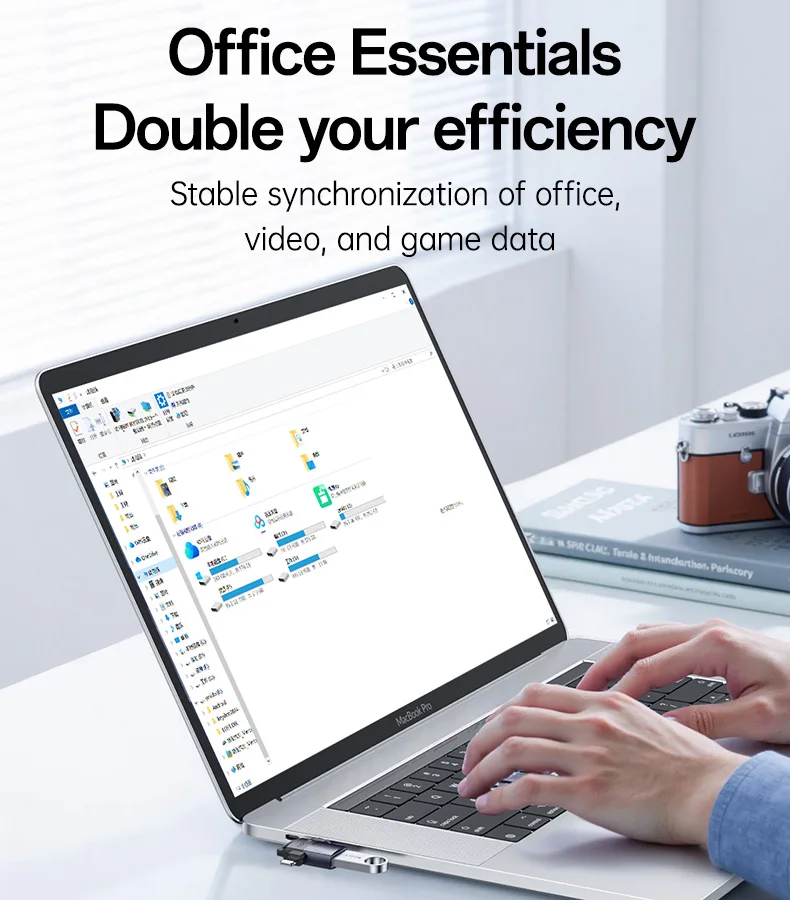 Yesido USB3.0 USB haute vitesse vers IP/type-c en alliage d'aluminium léger 2-en-1 adaptateur OTG GS35